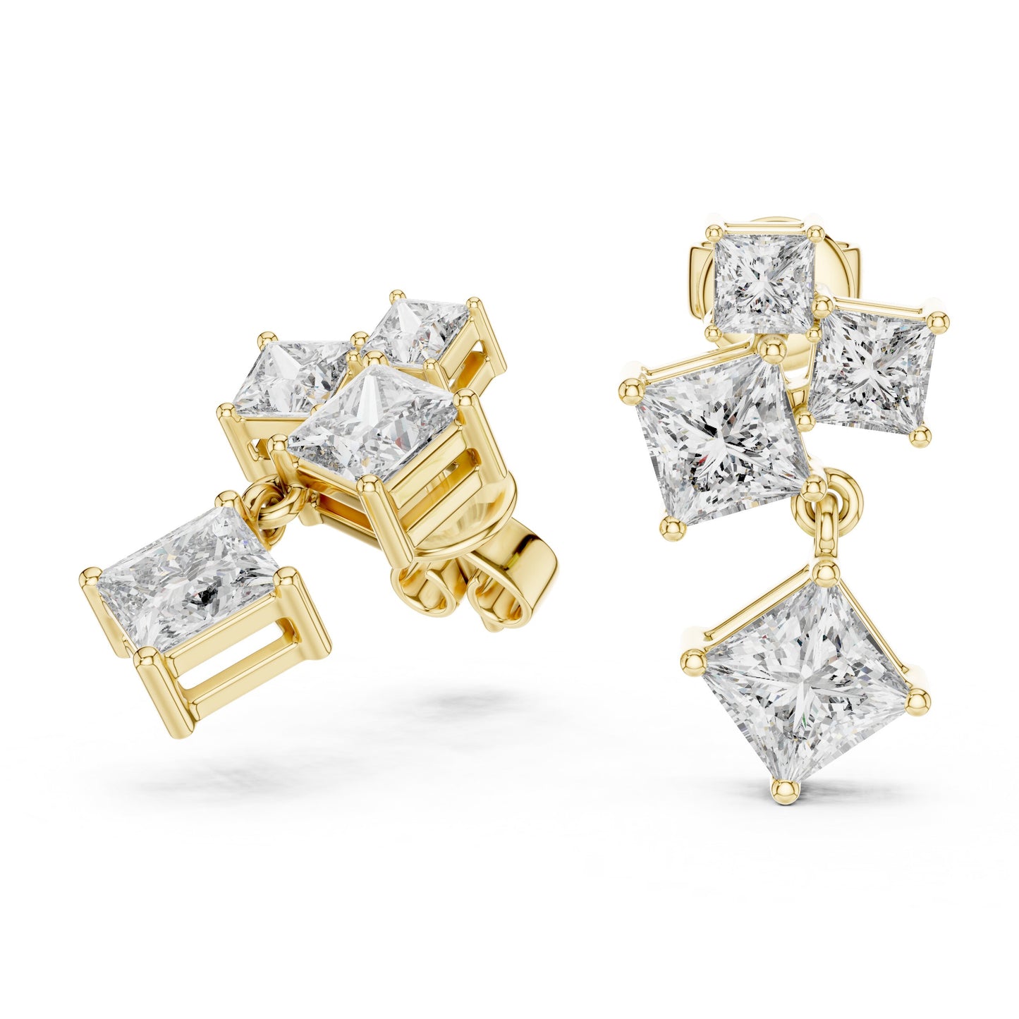 Princess Cluster Lab Grown Diamond Earrings