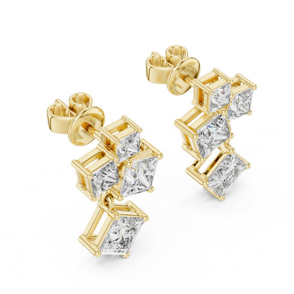 Princess Cluster Lab Grown Diamond Earrings