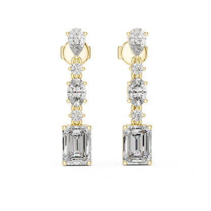 Mixed Shape Lab Grown Diamond Dangle Earrings