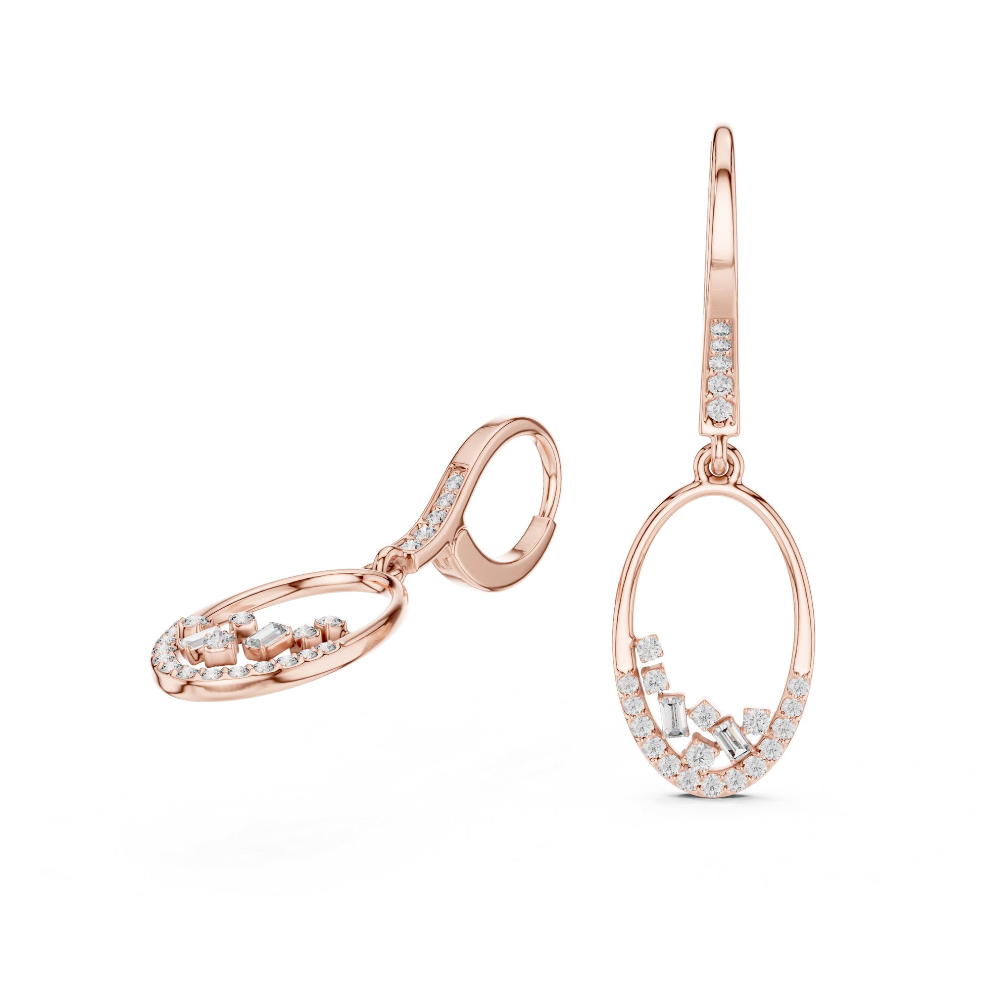 Round Dangle Lab Grown Diamond Earrings