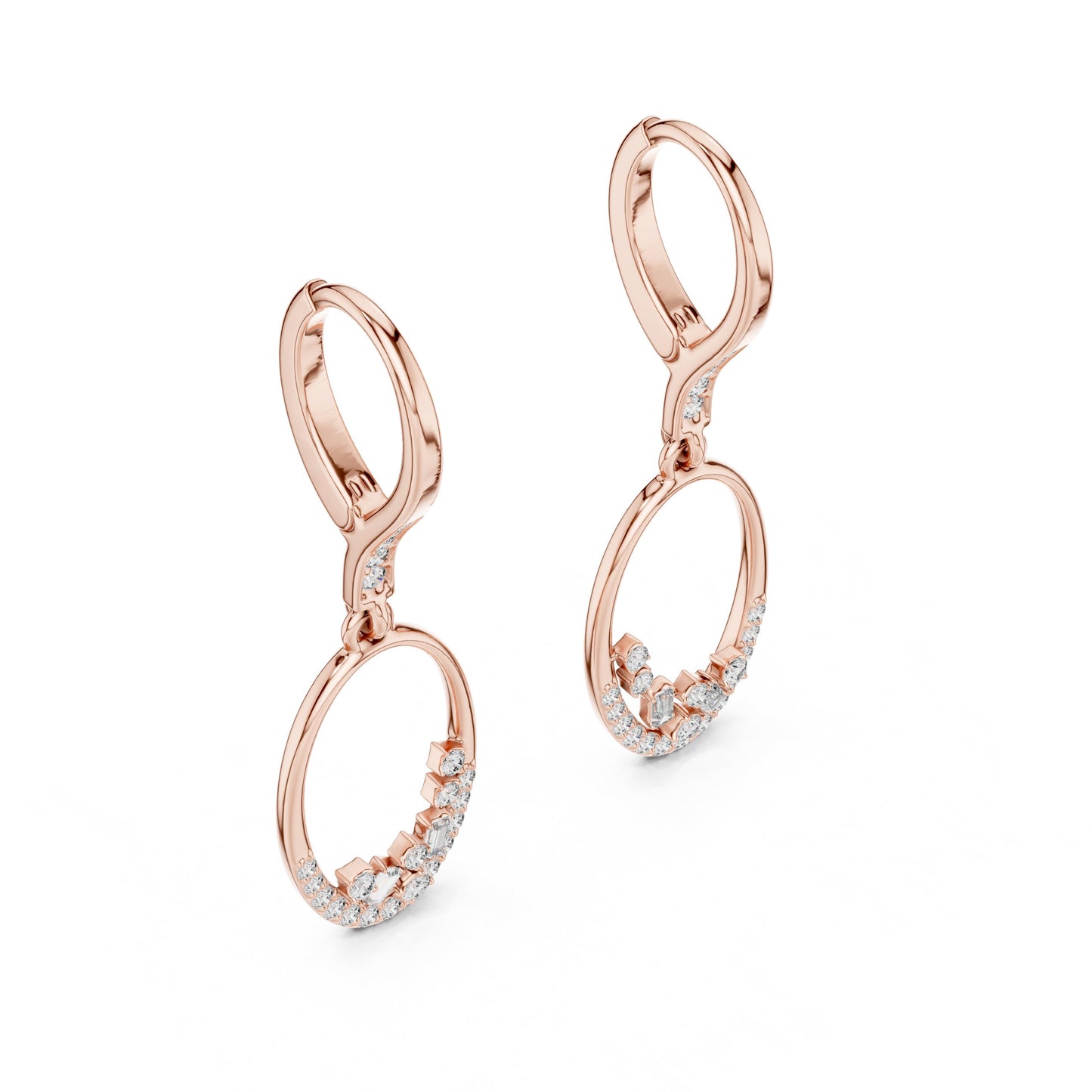 Round Dangle Lab Grown Diamond Earrings
