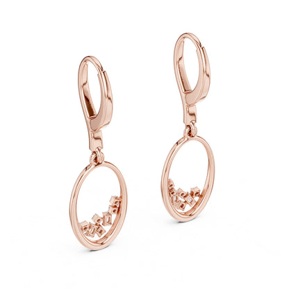 Round Dangle Lab Grown Diamond Earrings
