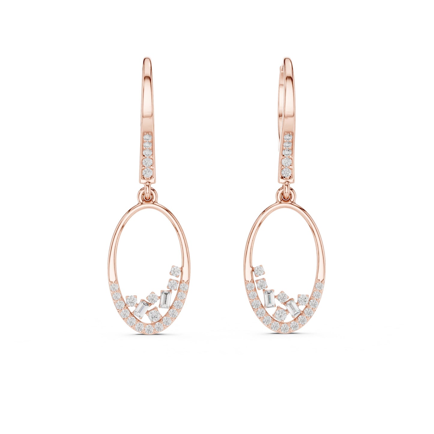 Round Dangle Lab Grown Diamond Earrings