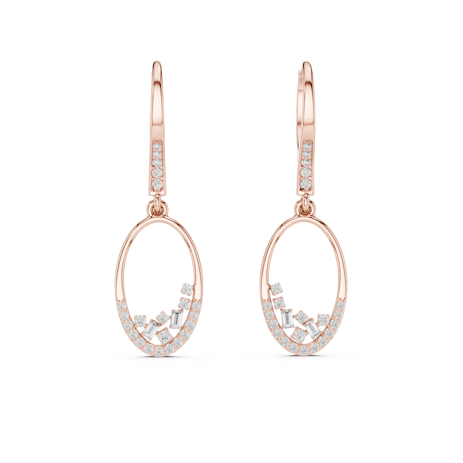 Round Dangle Lab Grown Diamond Earrings