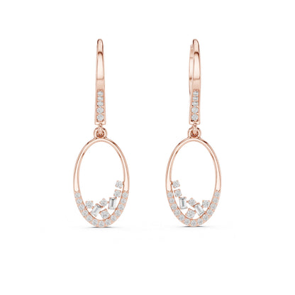 Round Dangle Lab Grown Diamond Earrings