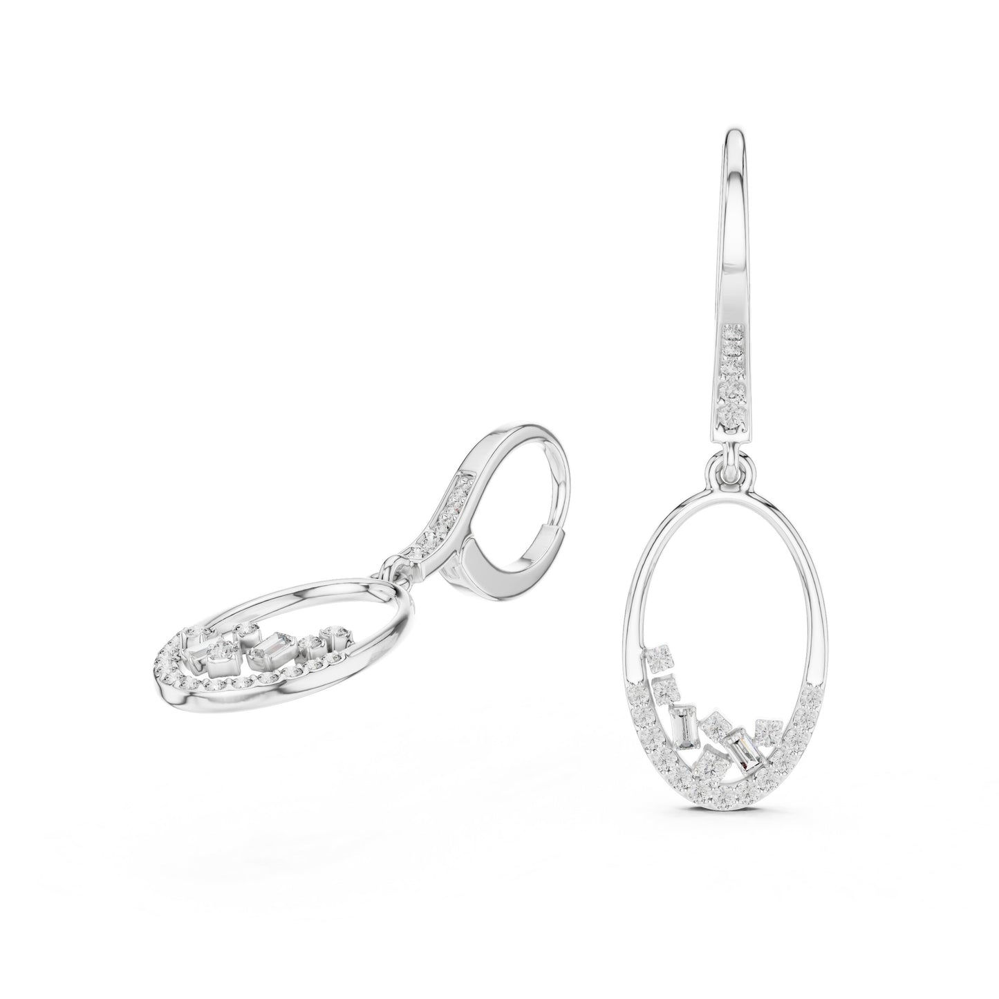 Round Dangle Lab Grown Diamond Earrings