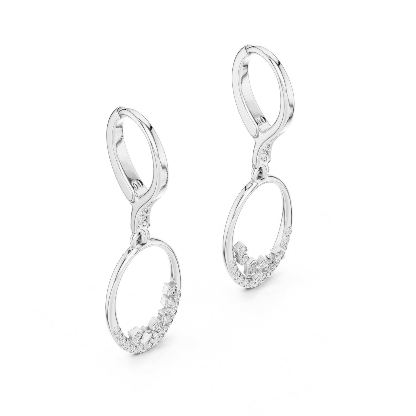 Round Dangle Lab Grown Diamond Earrings
