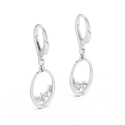 Round Dangle Lab Grown Diamond Earrings