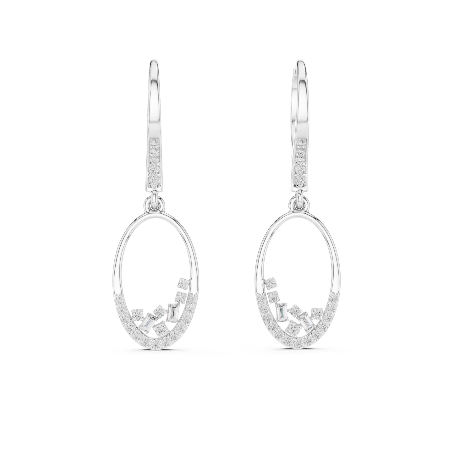 Round Dangle Lab Grown Diamond Earrings