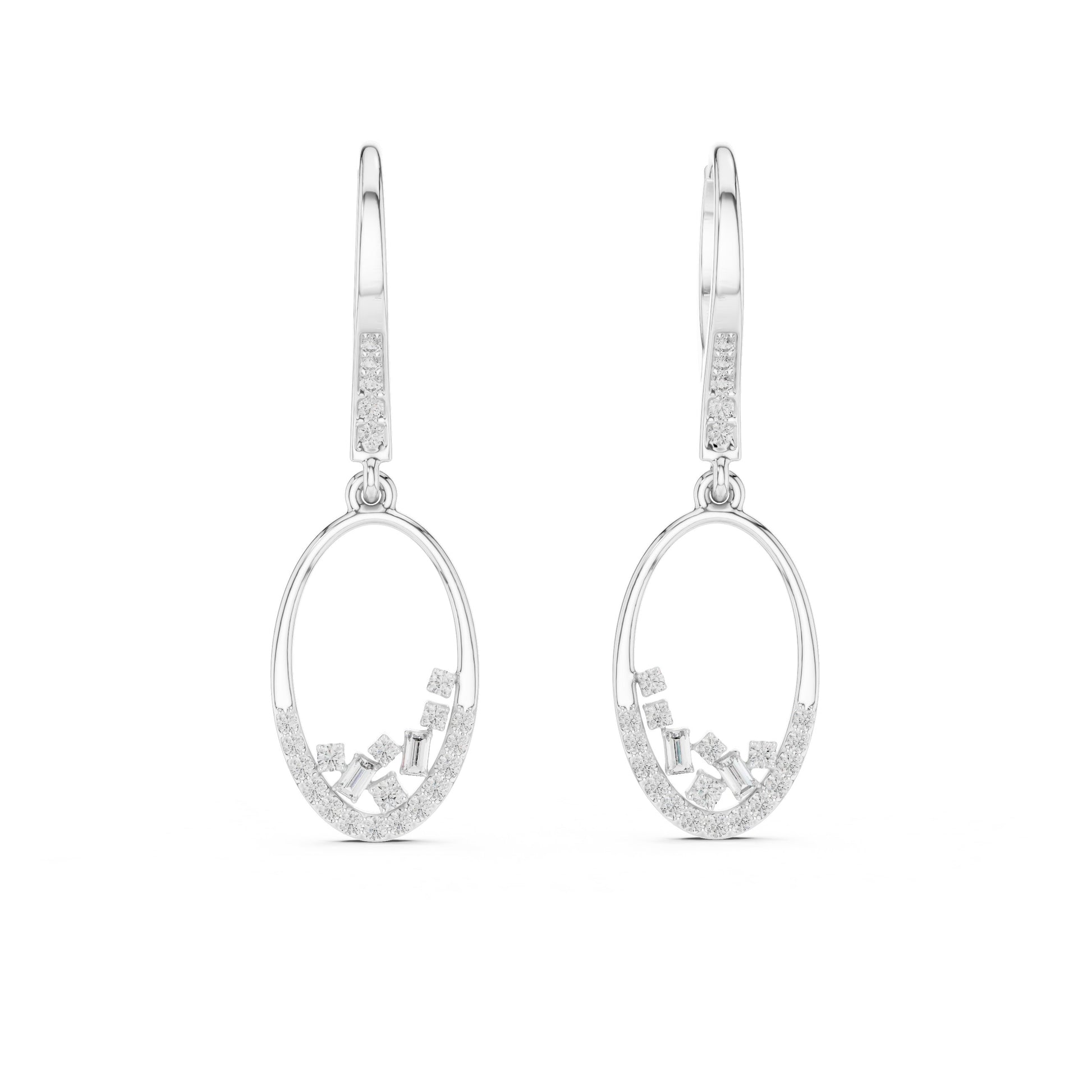 Round Dangle Lab Grown Diamond Earrings