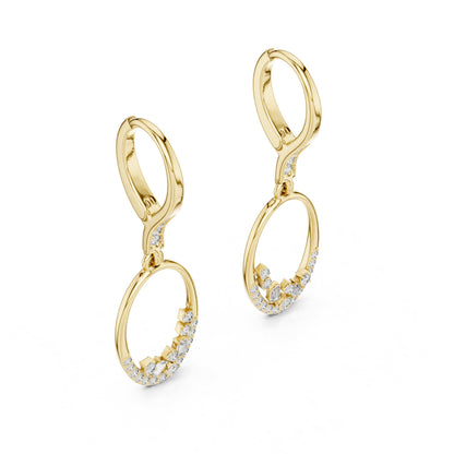 Round Dangle Lab Grown Diamond Earrings
