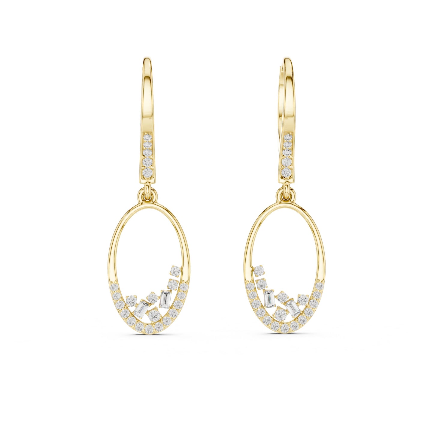 Round Dangle Lab Grown Diamond Earrings