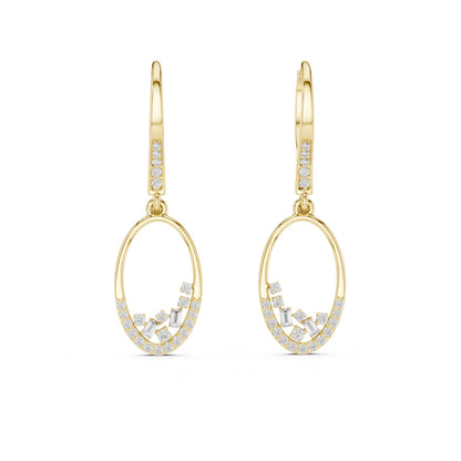 Round Dangle Lab Grown Diamond Earrings