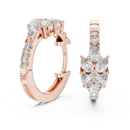 Round Huggie Lab Grown Diamond Earrings