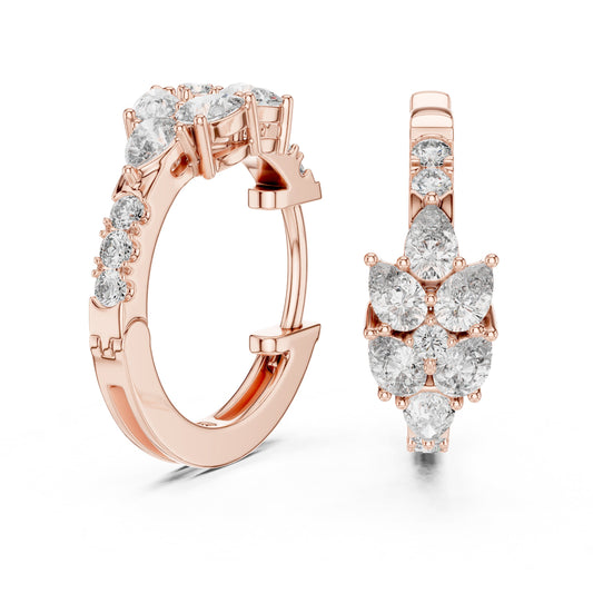 Round Huggie Lab Grown Diamond Earrings