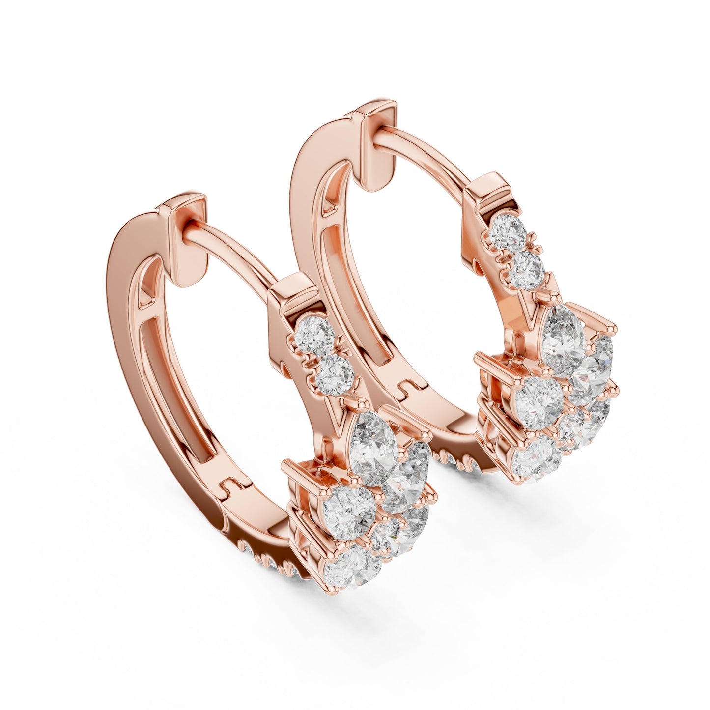 Round Huggie Lab Grown Diamond Earrings