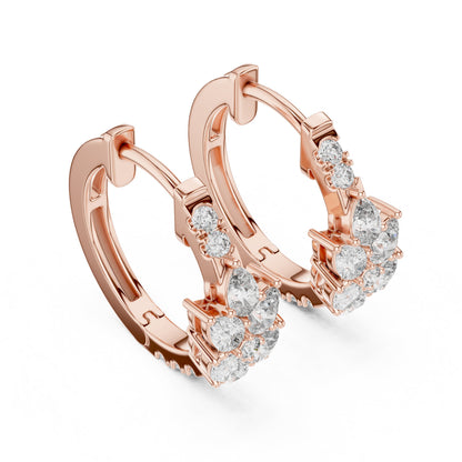 Round Huggie Lab Grown Diamond Earrings