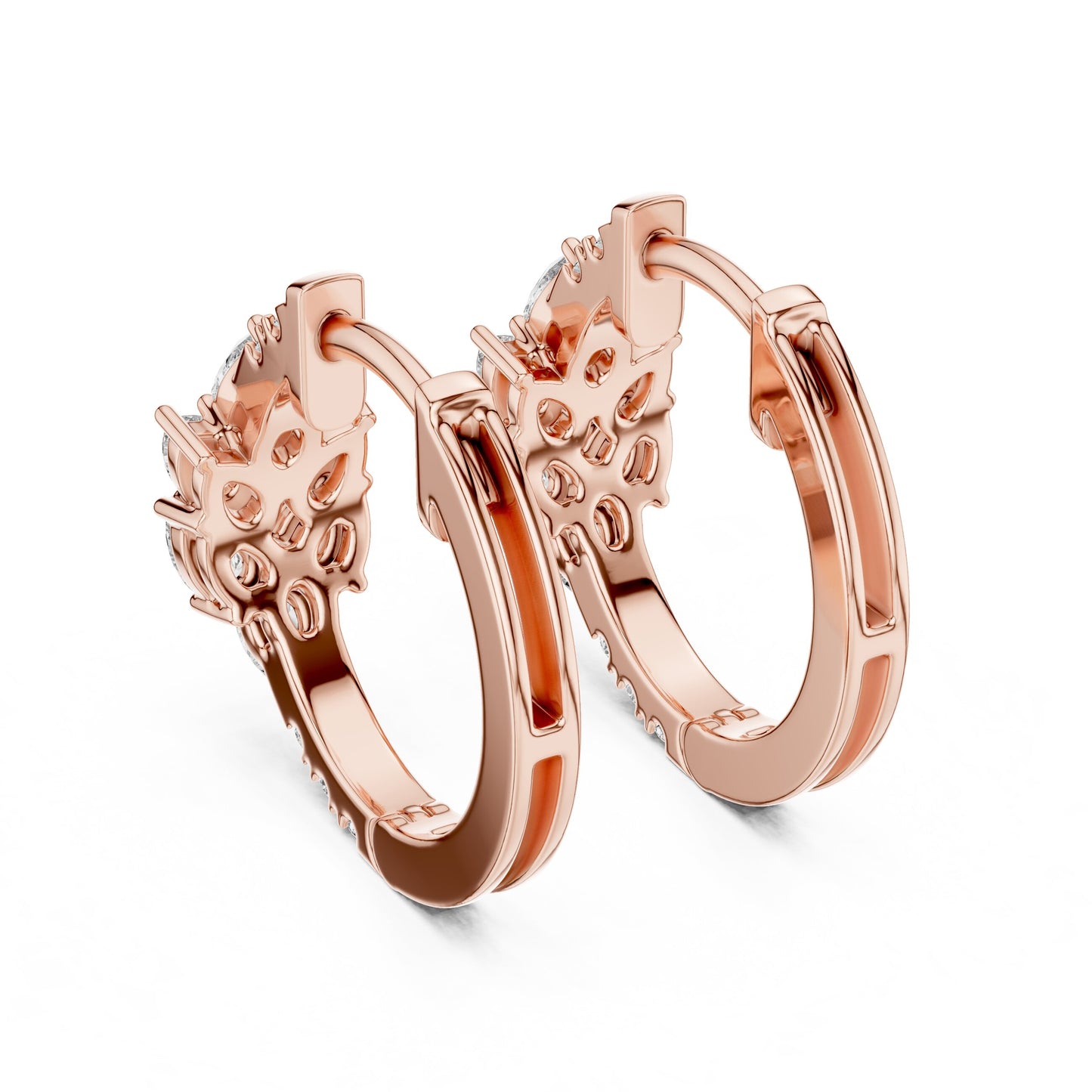 Round Huggie Lab Grown Diamond Earrings