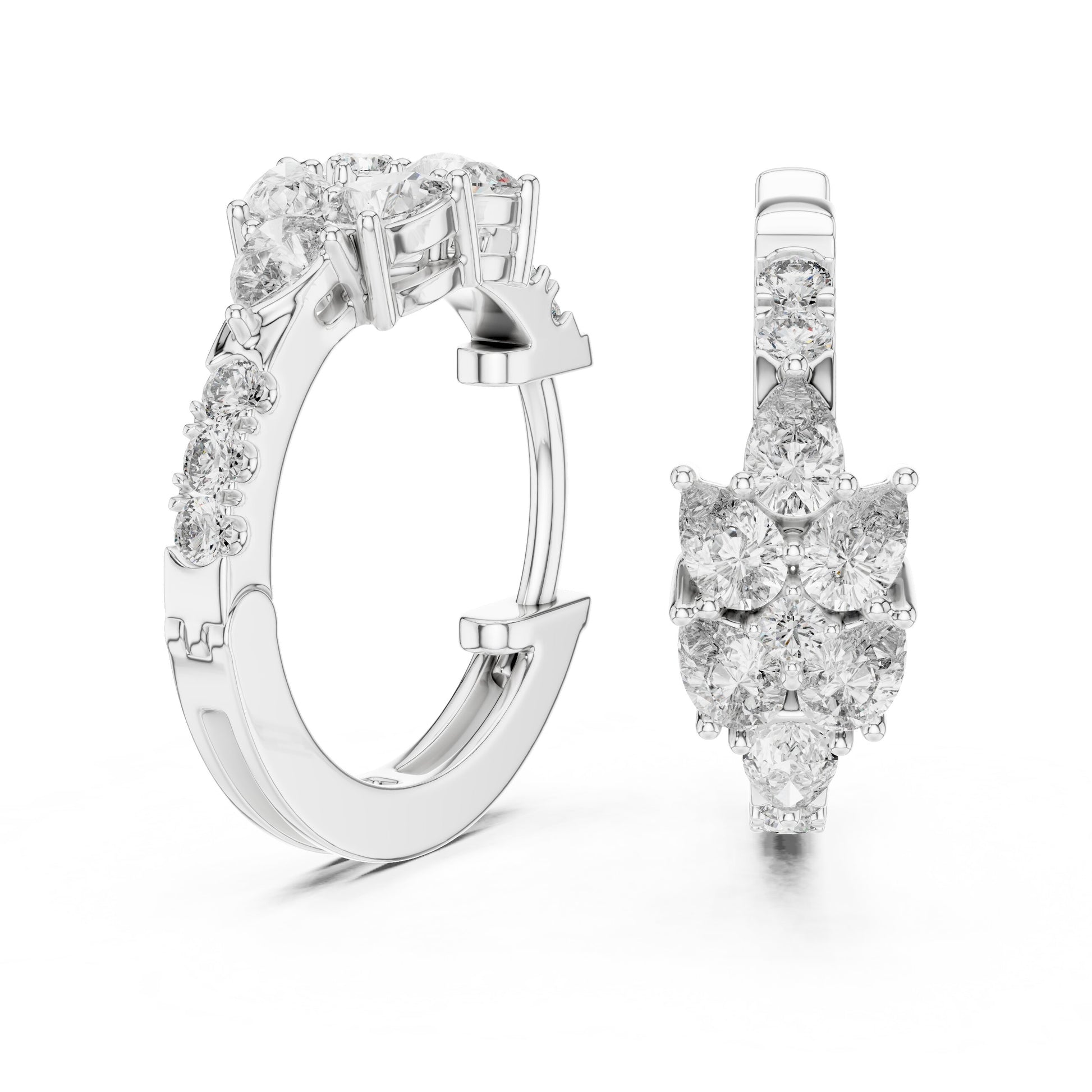 Round Huggie Lab Grown Diamond Earrings