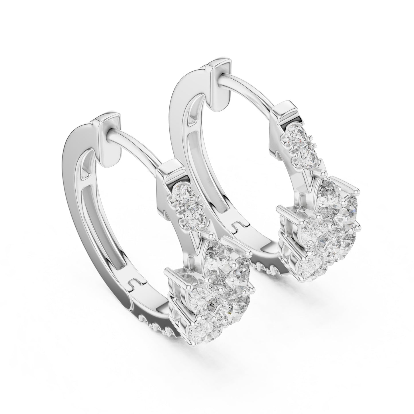 Round Huggie Lab Grown Diamond Earrings