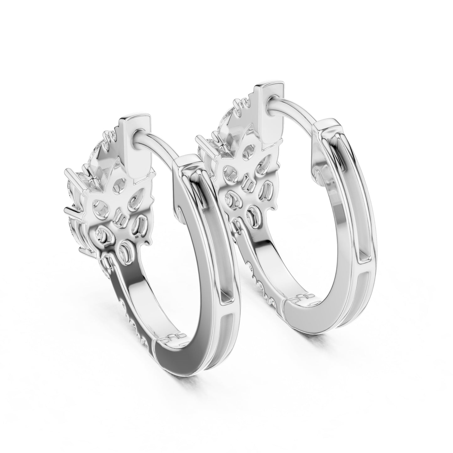 Round Huggie Lab Grown Diamond Earrings