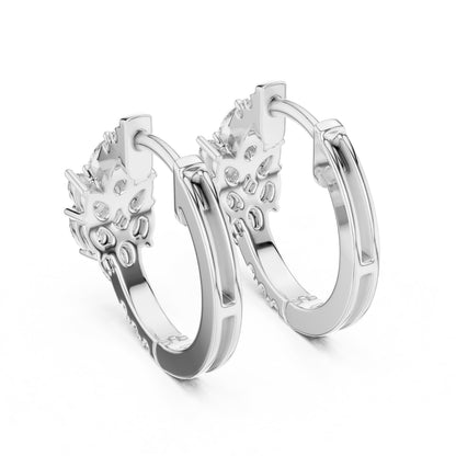 Round Huggie Lab Grown Diamond Earrings