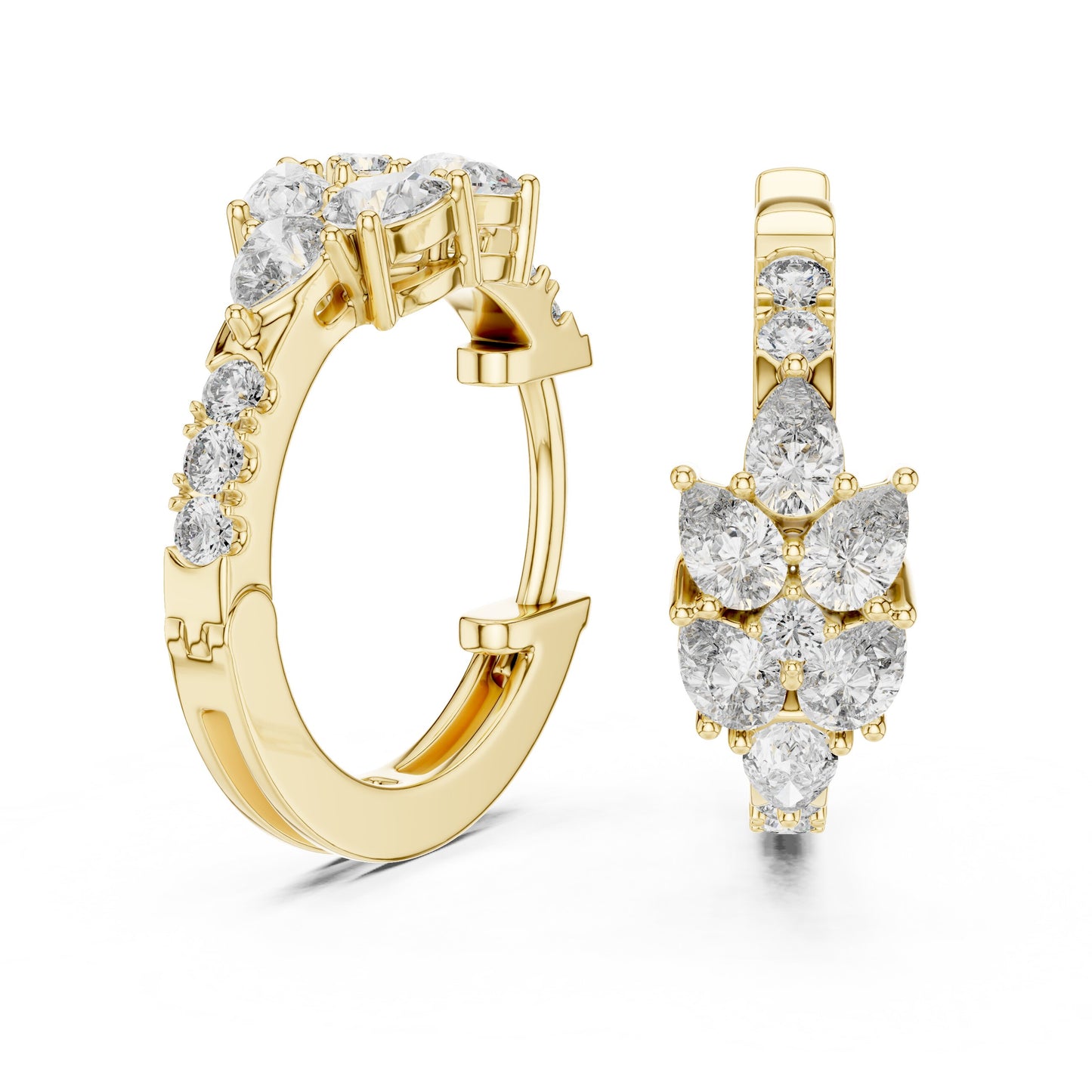 Round Huggie Lab Grown Diamond Earrings