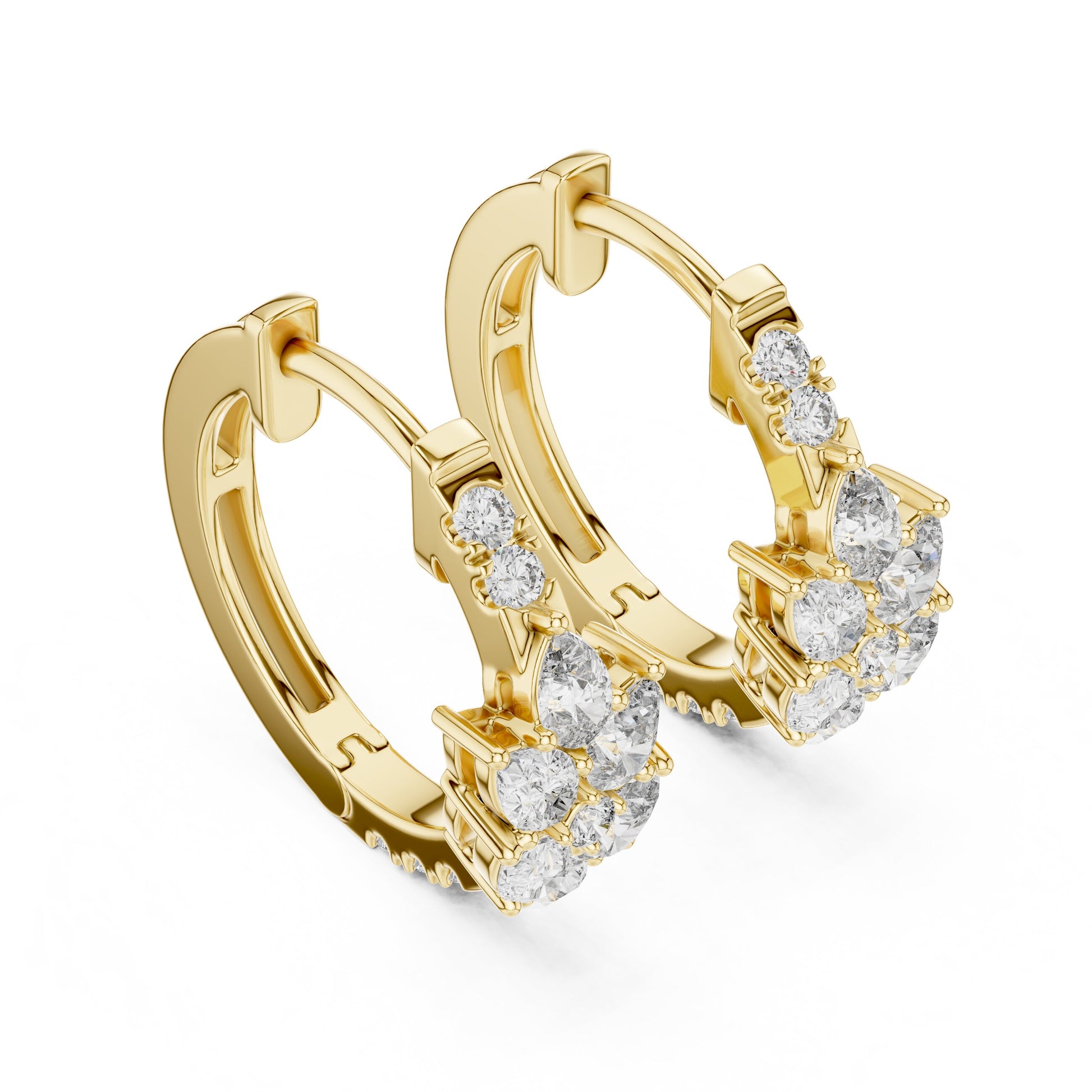 Round Huggie Lab Grown Diamond Earrings