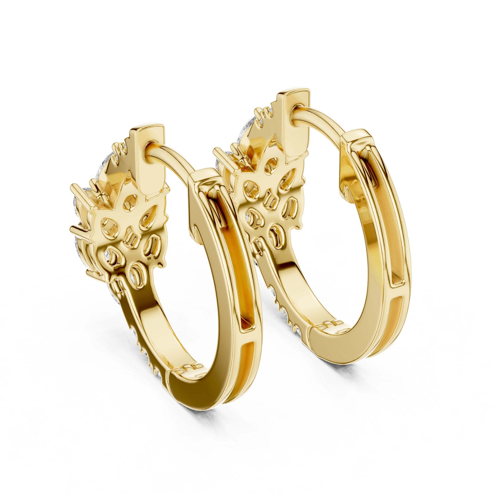 Round Huggie Lab Grown Diamond Earrings
