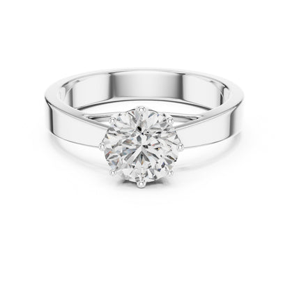 Round Solitaire Lab Grown Diamond Ring