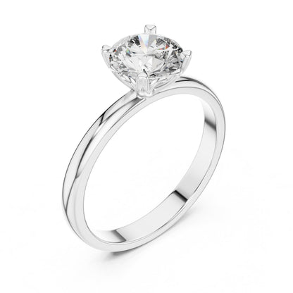 Round Solitaire Lab Grown Diamond Ring
