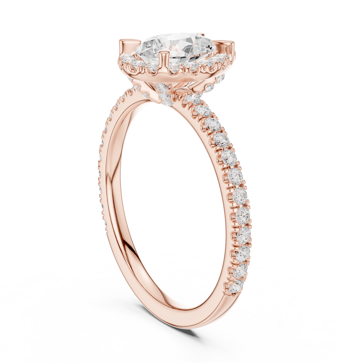 Round Halo Lab Grown Diamond Ring