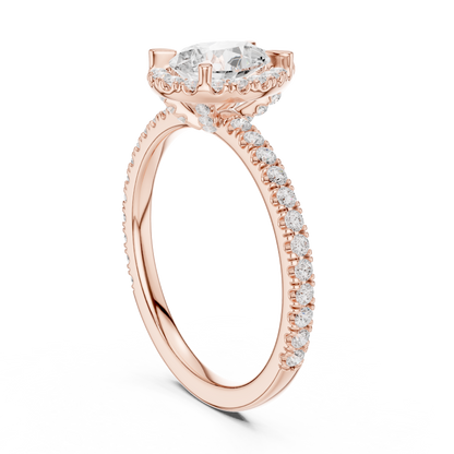 Round Halo Lab Grown Diamond Ring