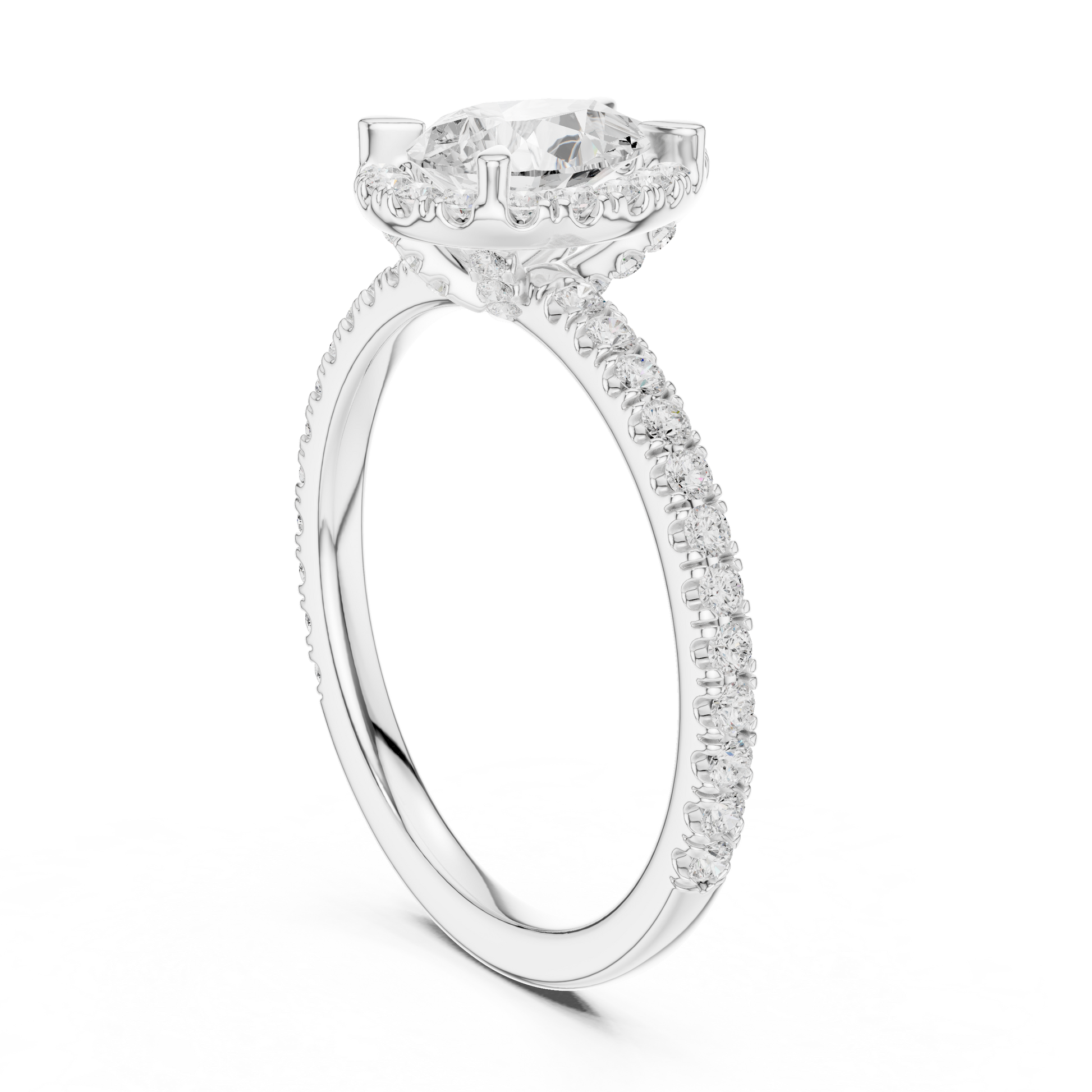 Round Halo Lab Grown Diamond Ring