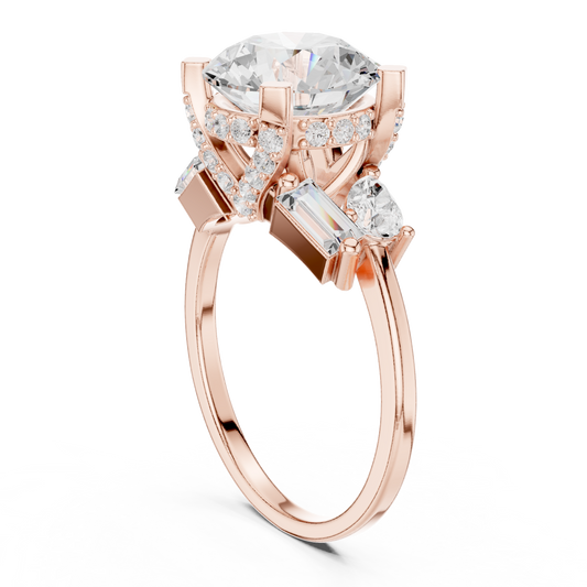 Mixed Shape Lab Grown Diamond Halo Ring