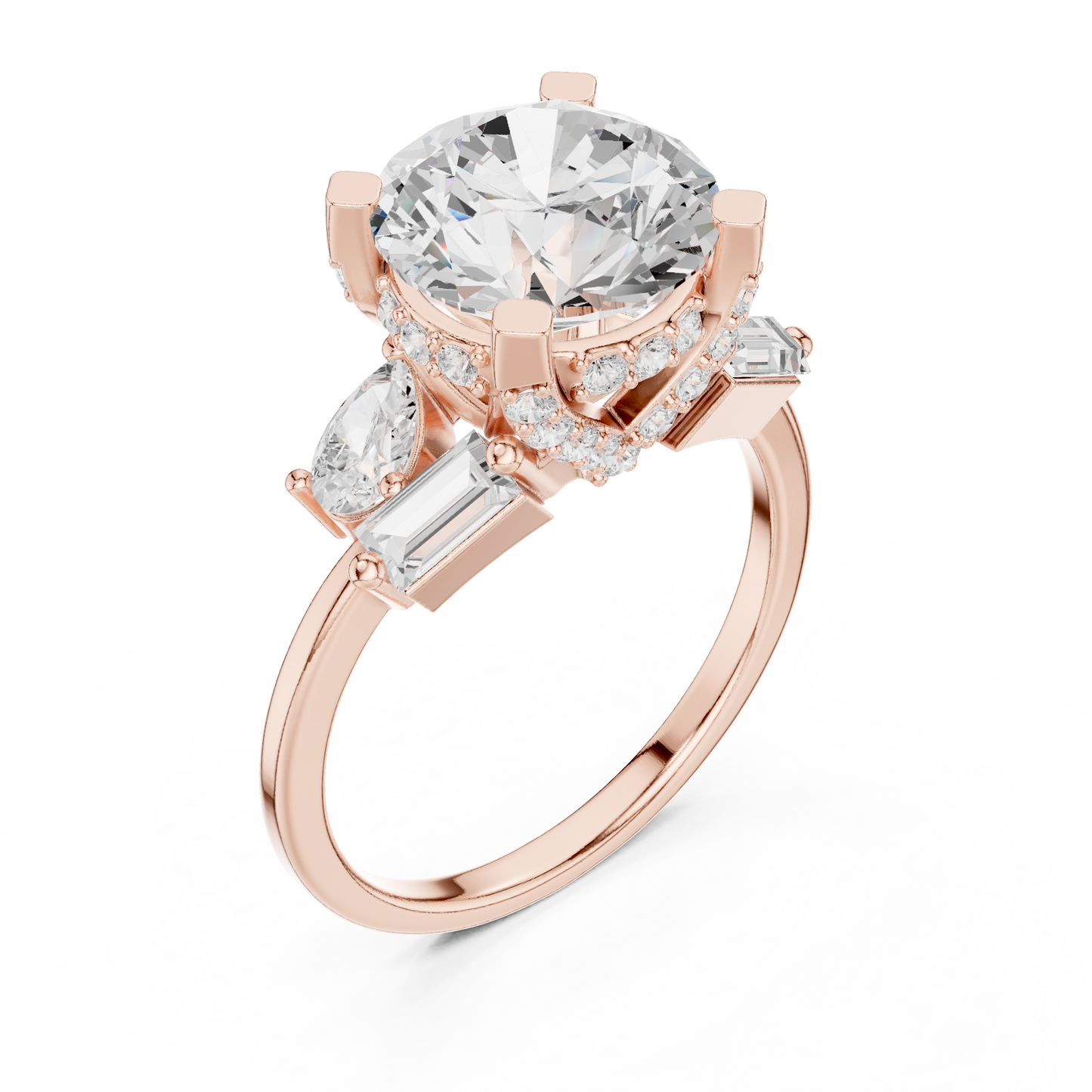 Mixed Shape Lab Grown Diamond Halo Ring