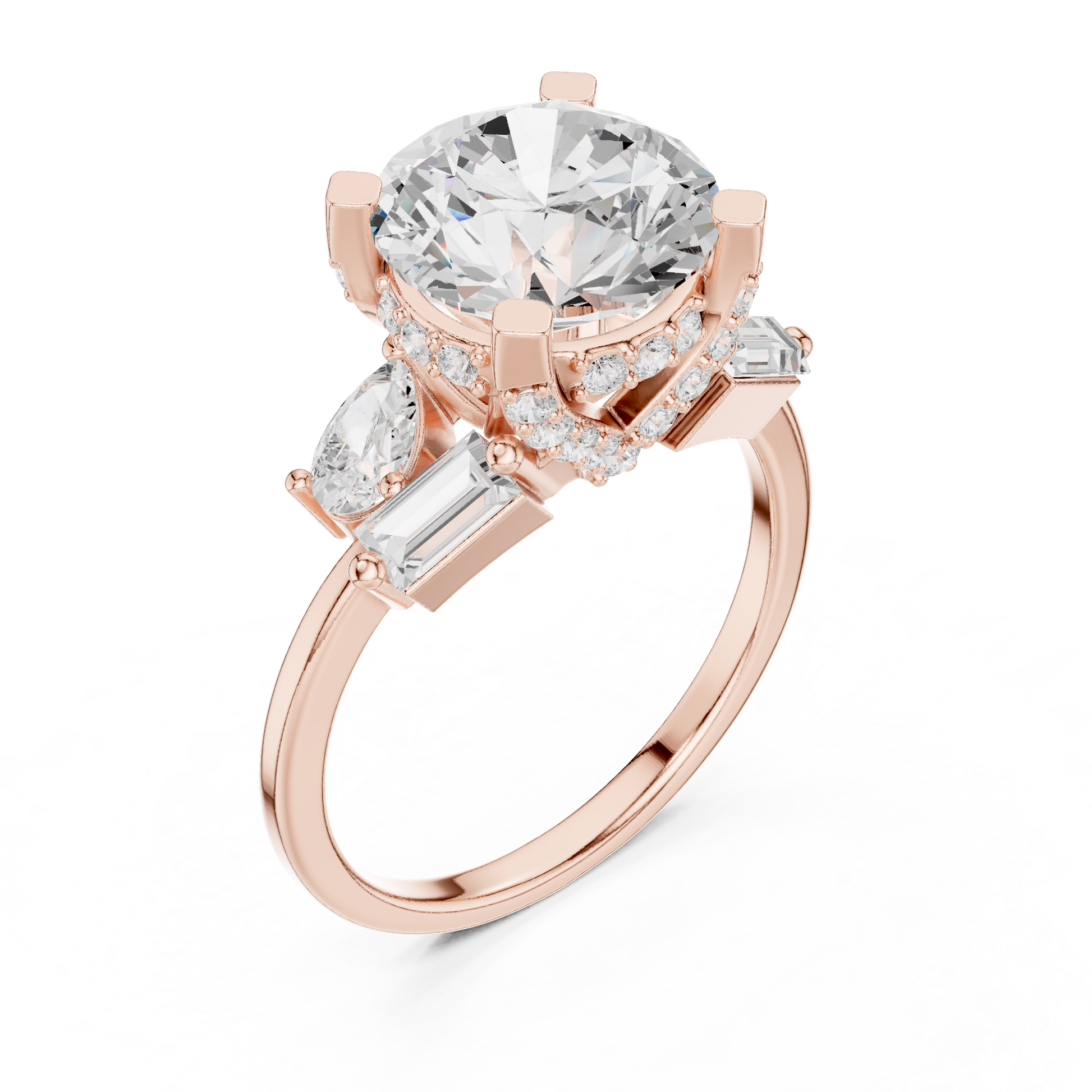 Mixed Shape Lab Grown Diamond Halo Ring