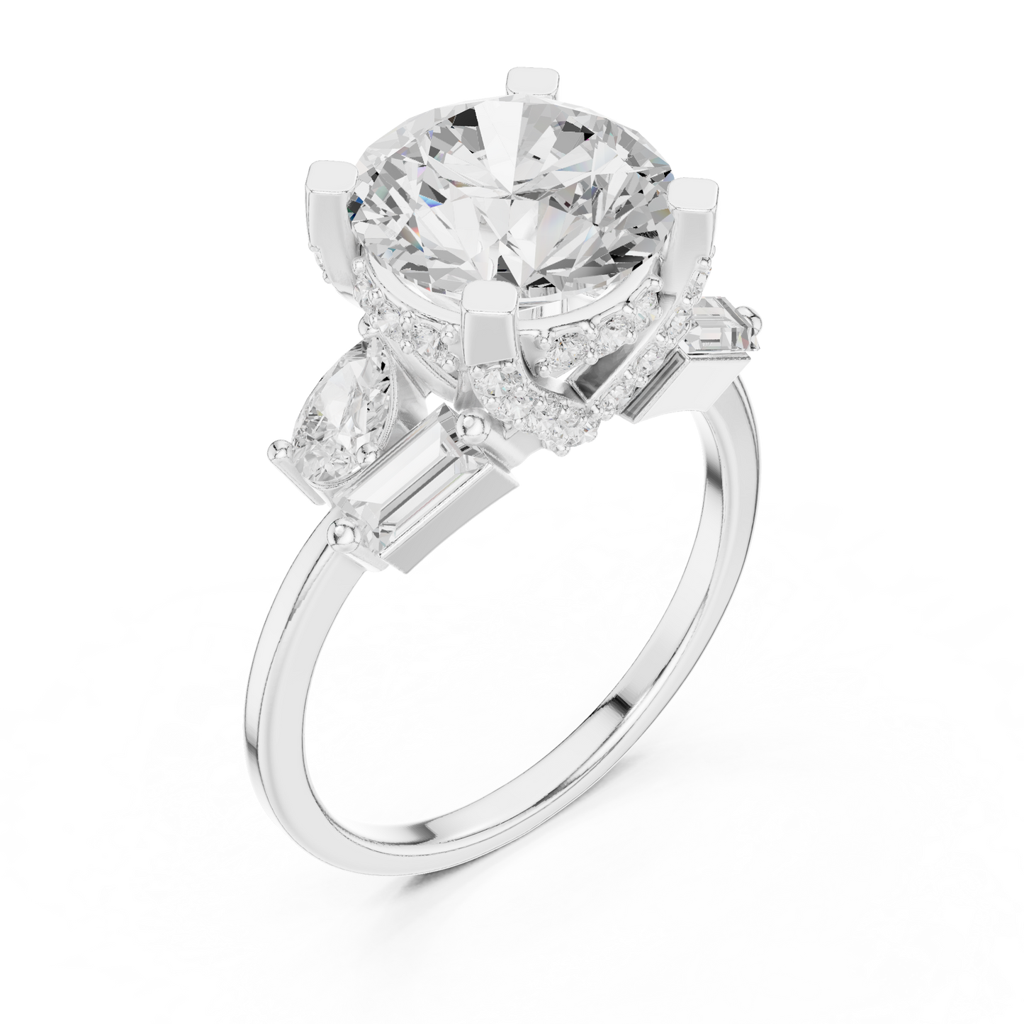 Mixed Shape Lab Grown Diamond Halo Ring