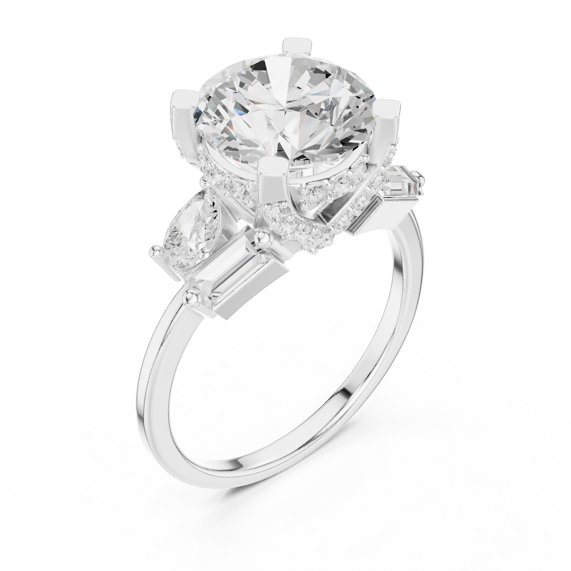 Mixed Shape Lab Grown Diamond Halo Ring