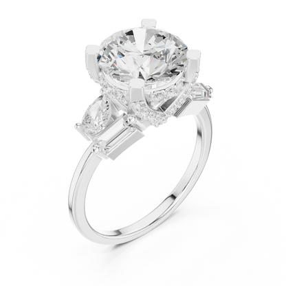 Mixed Shape Lab Grown Diamond Halo Ring