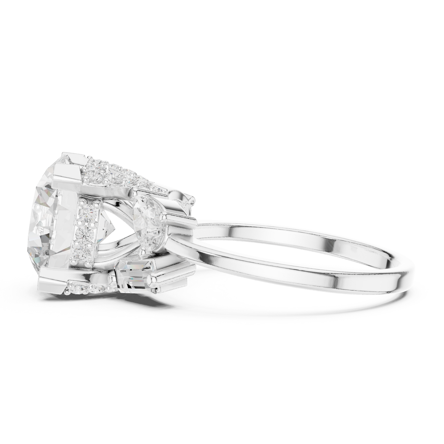 Mixed Shape Lab Grown Diamond Halo Ring