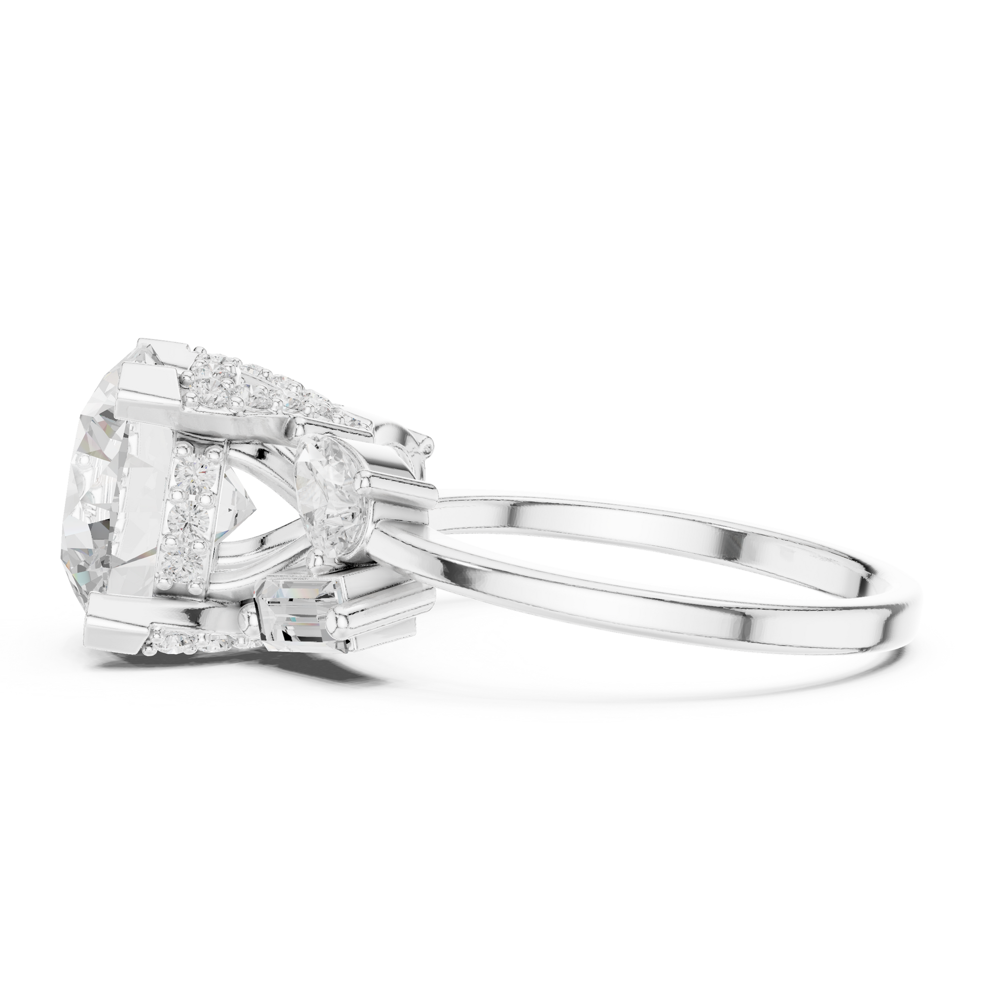 Mixed Shape Lab Grown Diamond Halo Ring