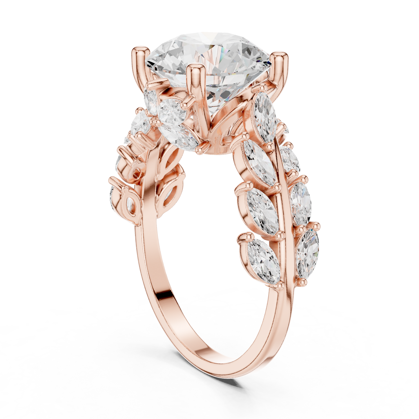 Mixed Shape Lab Grown Diamond Side Stone Ring