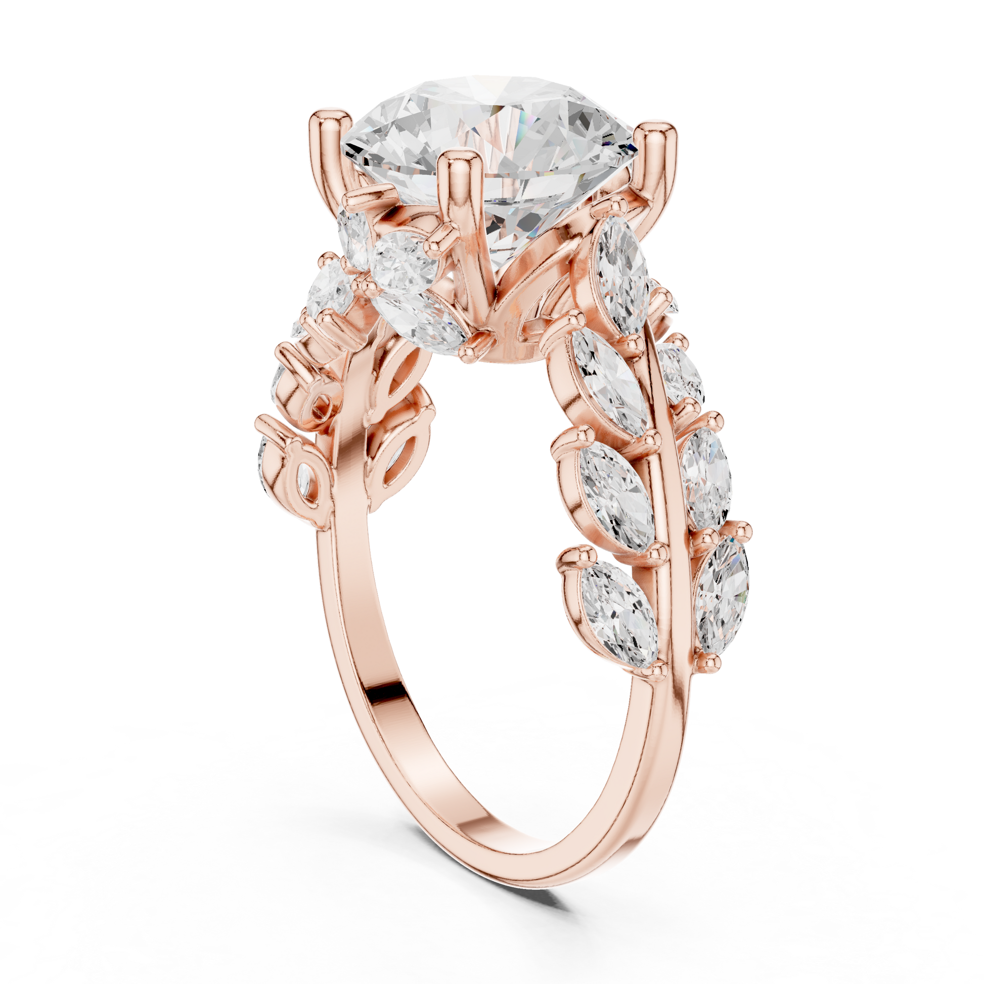 Mixed Shape Lab Grown Diamond Side Stone Ring