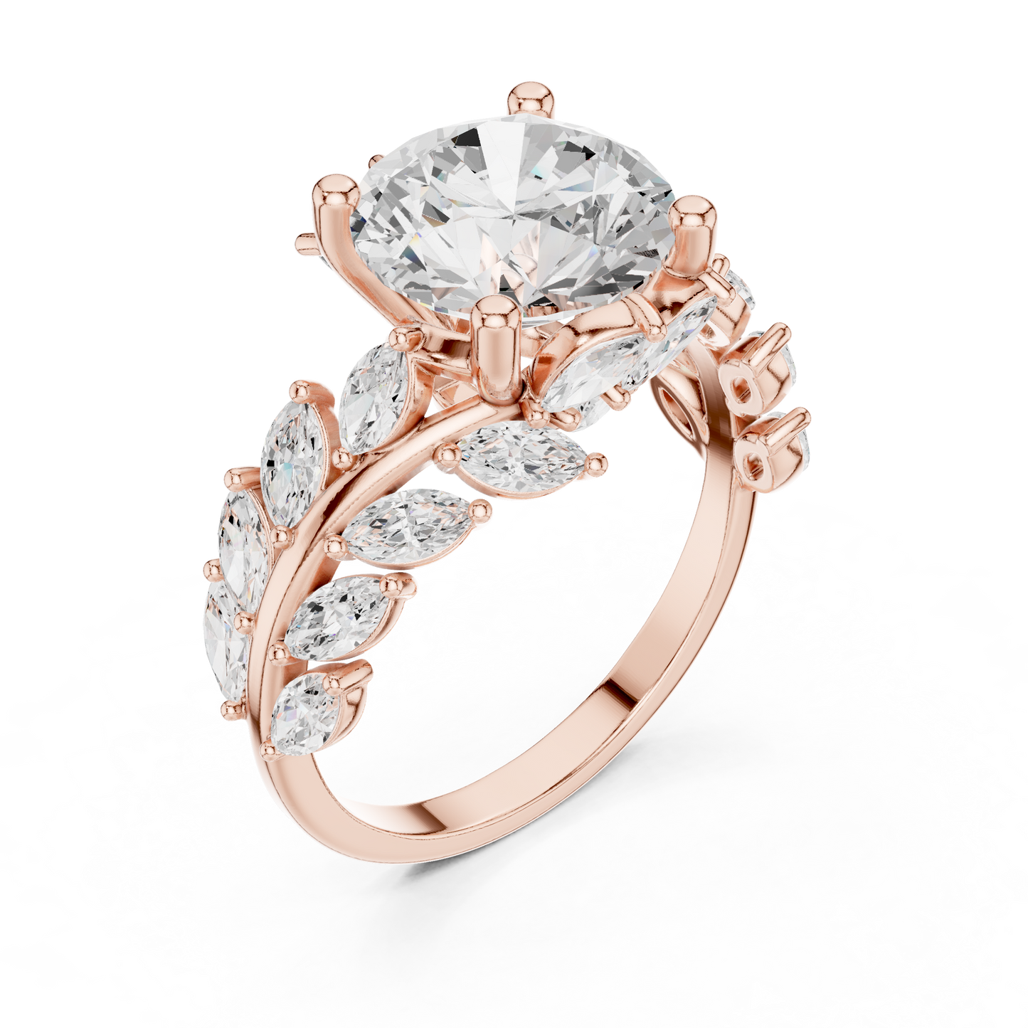 Mixed Shape Lab Grown Diamond Side Stone Ring