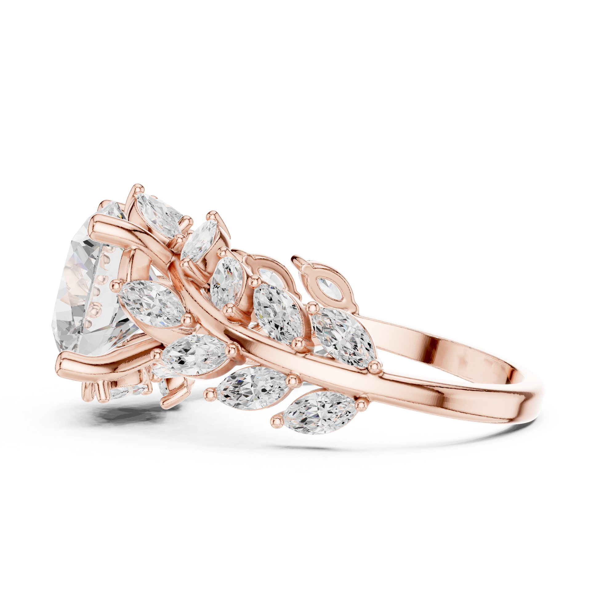 Mixed Shape Lab Grown Diamond Side Stone Ring