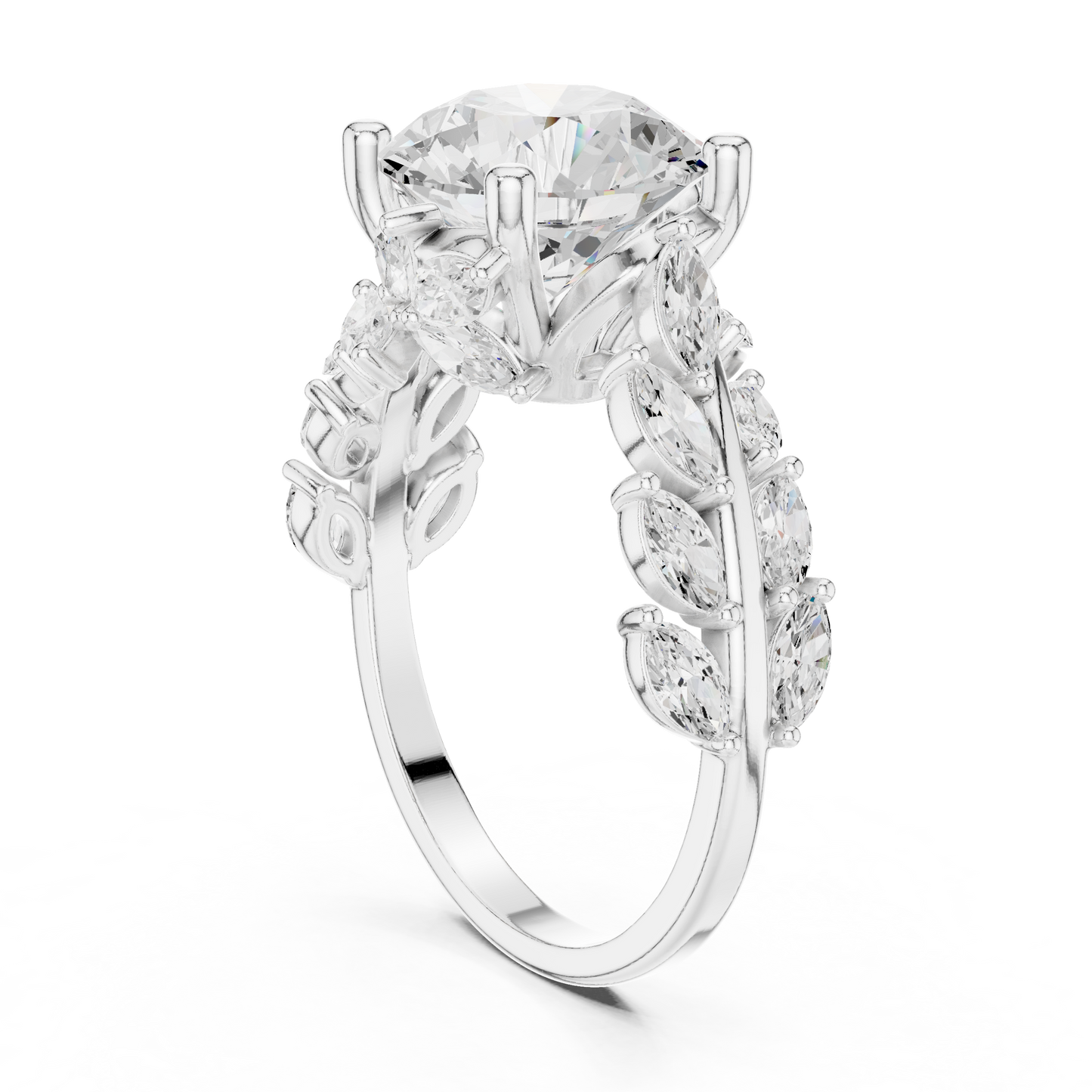 Mixed Shape Lab Grown Diamond Side Stone Ring