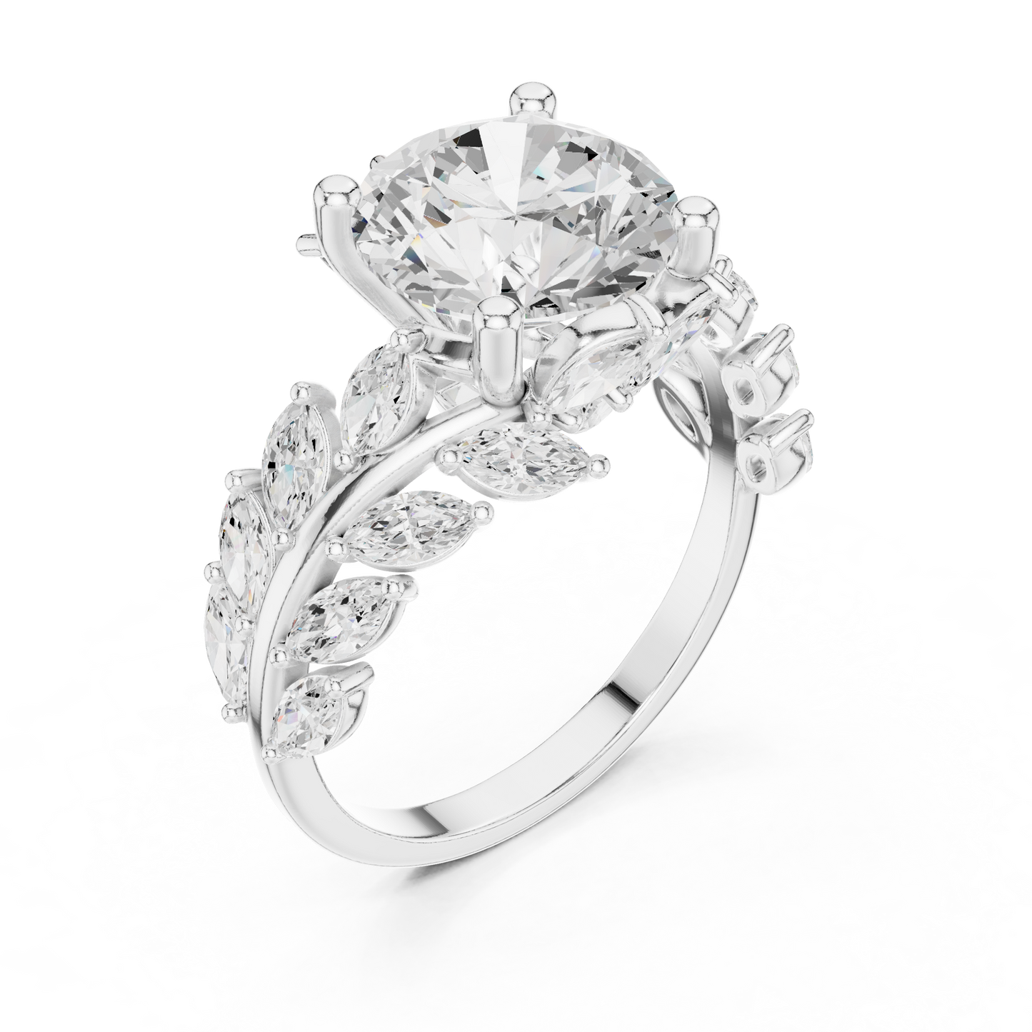 Mixed Shape Lab Grown Diamond Side Stone Ring