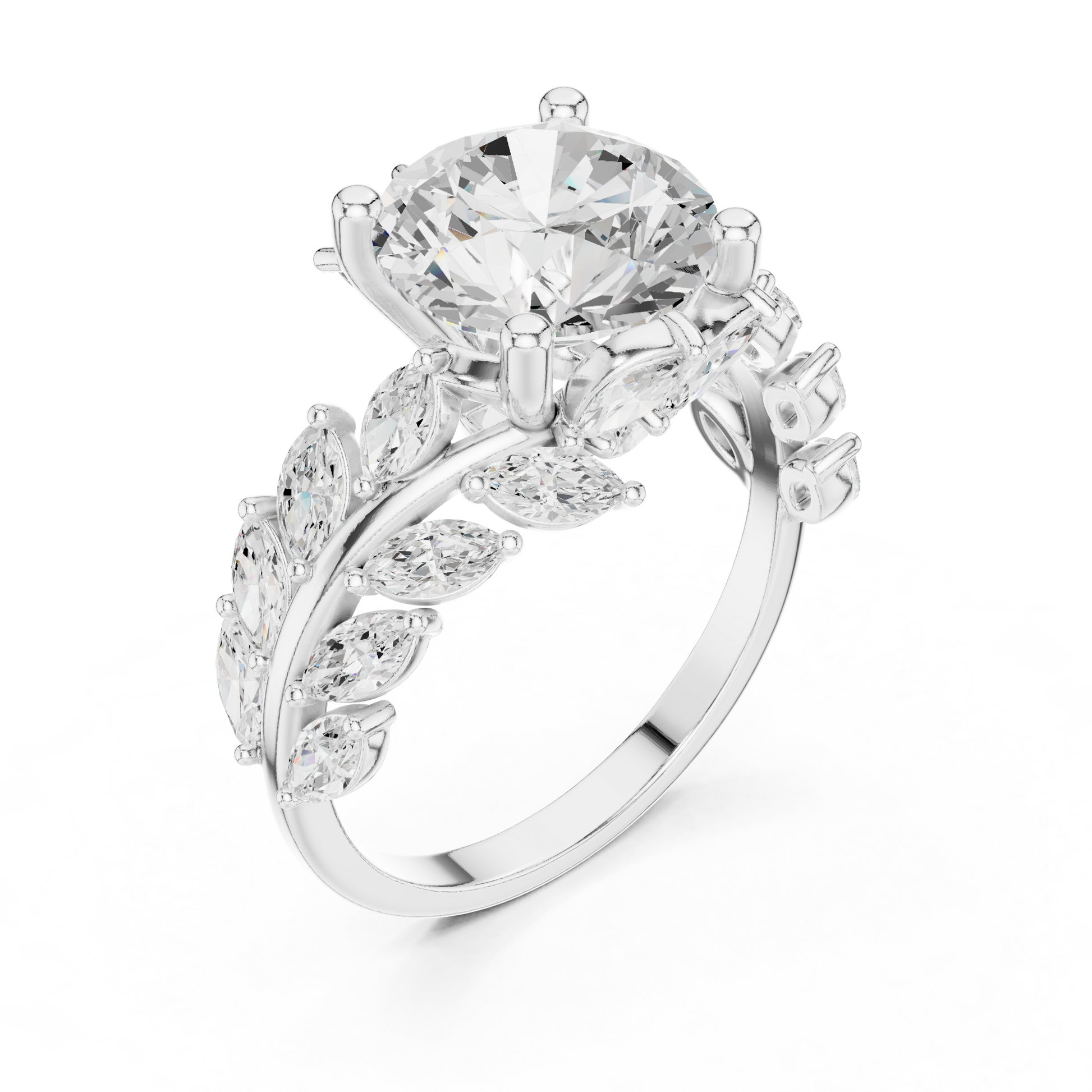 Mixed Shape Lab Grown Diamond Side Stone Ring