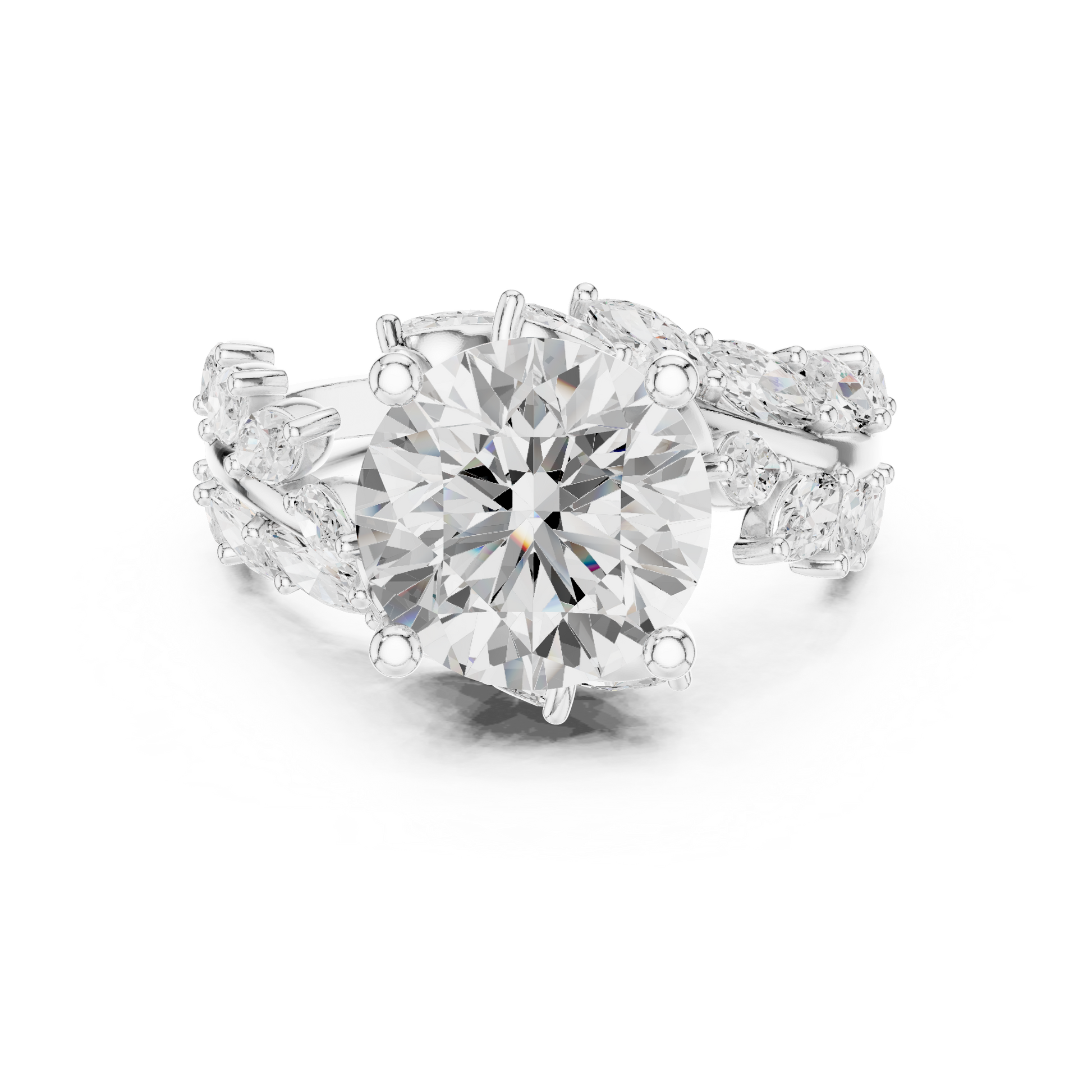 Mixed Shape Lab Grown Diamond Side Stone Ring